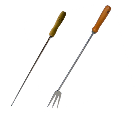 ESPETO EM V INOX / GARFO PARA CHURRASCO